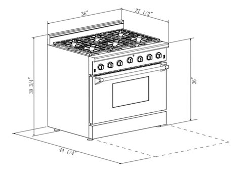 gas range stove sizes